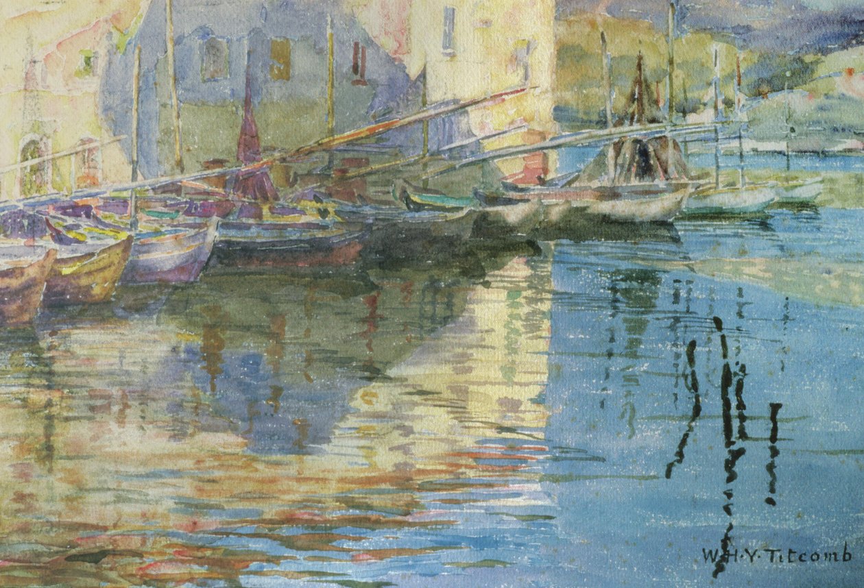 Barcos em Veneza (wc no papel) de William Holt Yates Titcomb