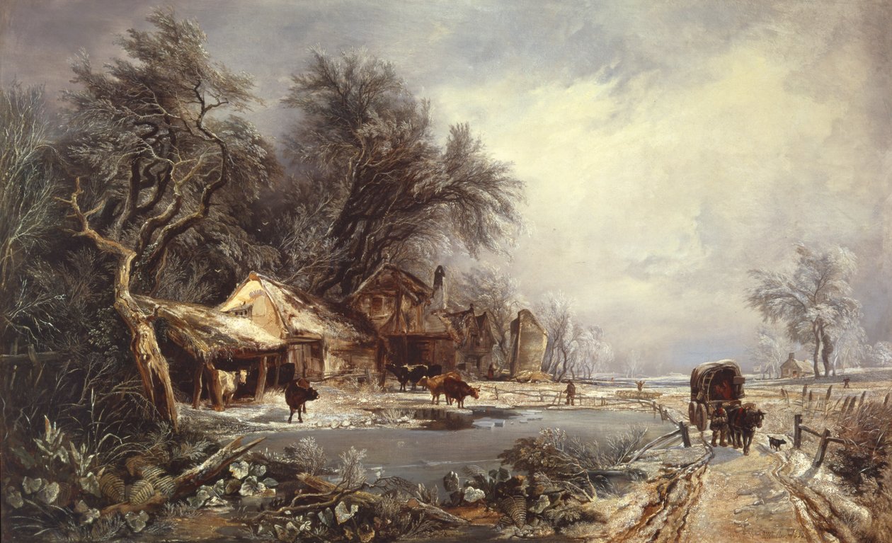 Paisagem de inverno, 1836 de William James Muller