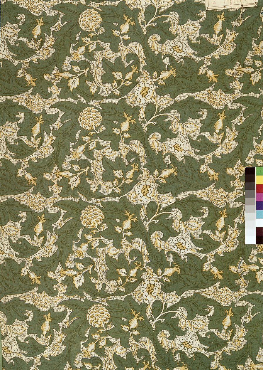 &39;Lea&39;, 1912 (algodão estampado em bloco) de William Morris