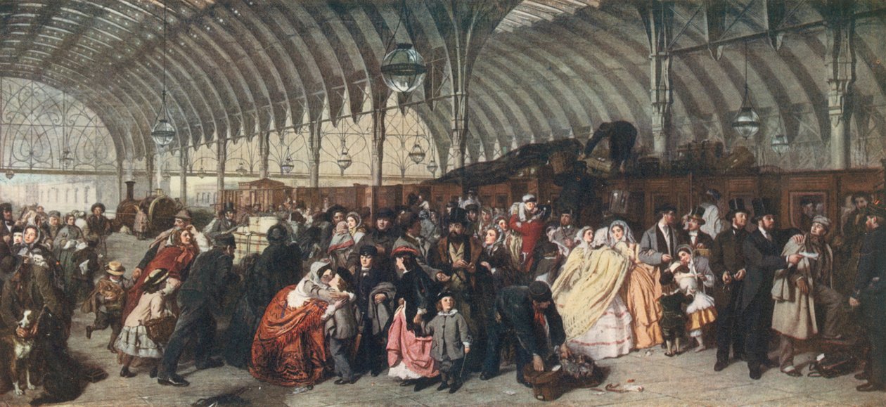 A estação ferroviária, 1862 de William Powell Frith