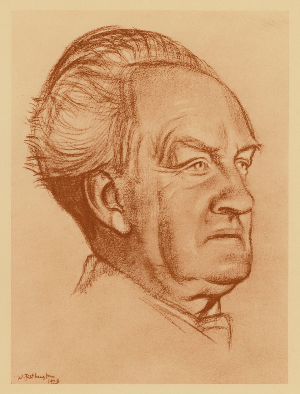 Retrato de Gerhart Hauptmann (litografia) de William (after) Rothenstein