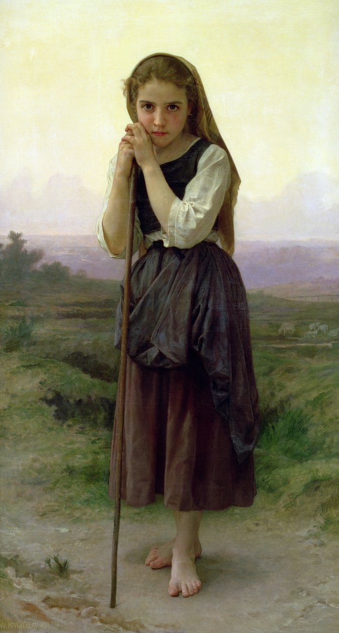 Uma pequena pastora, 1891 de William Adolphe Bouguereau