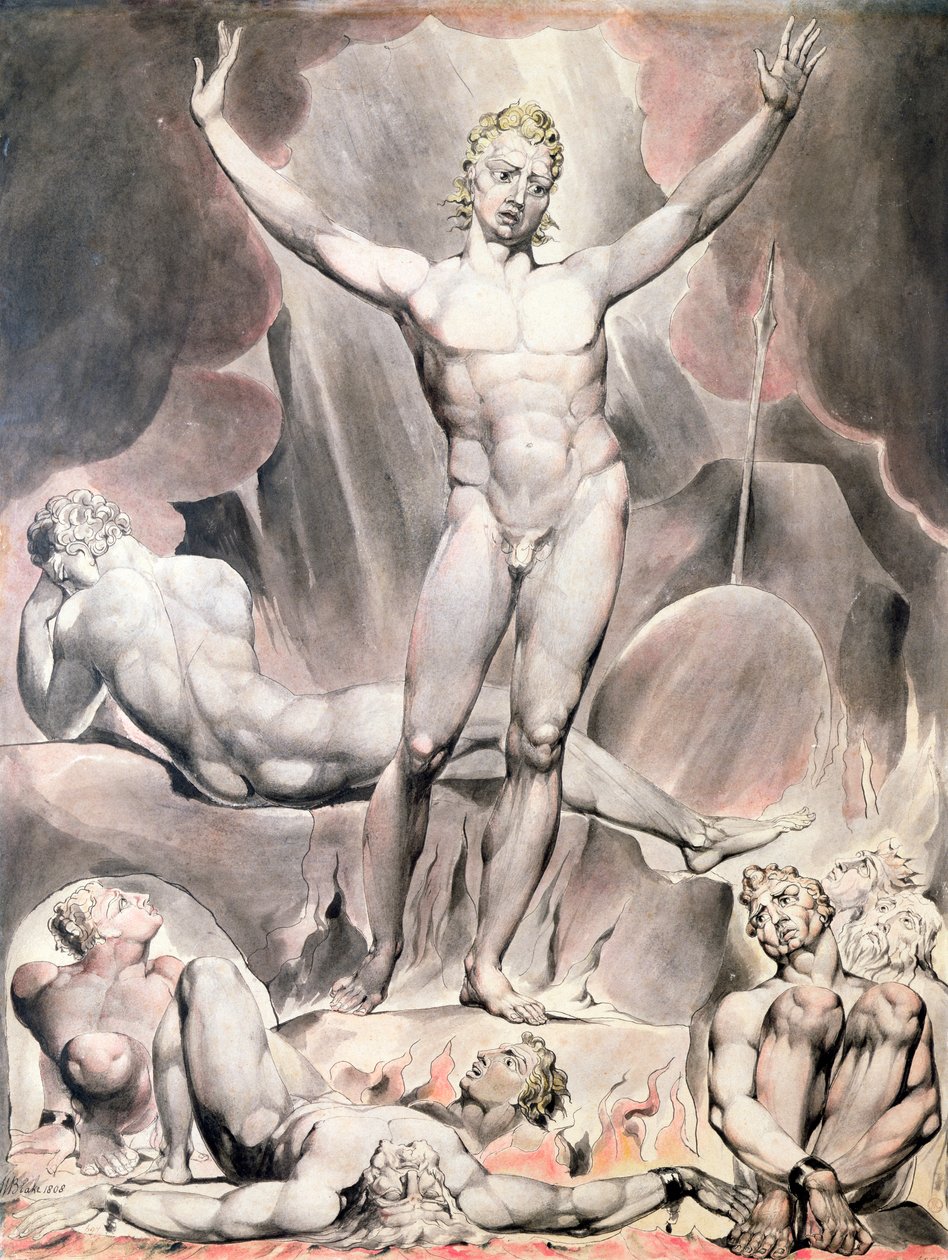 "Satan Arousing the Rebel Angels", 1808 de William Blake