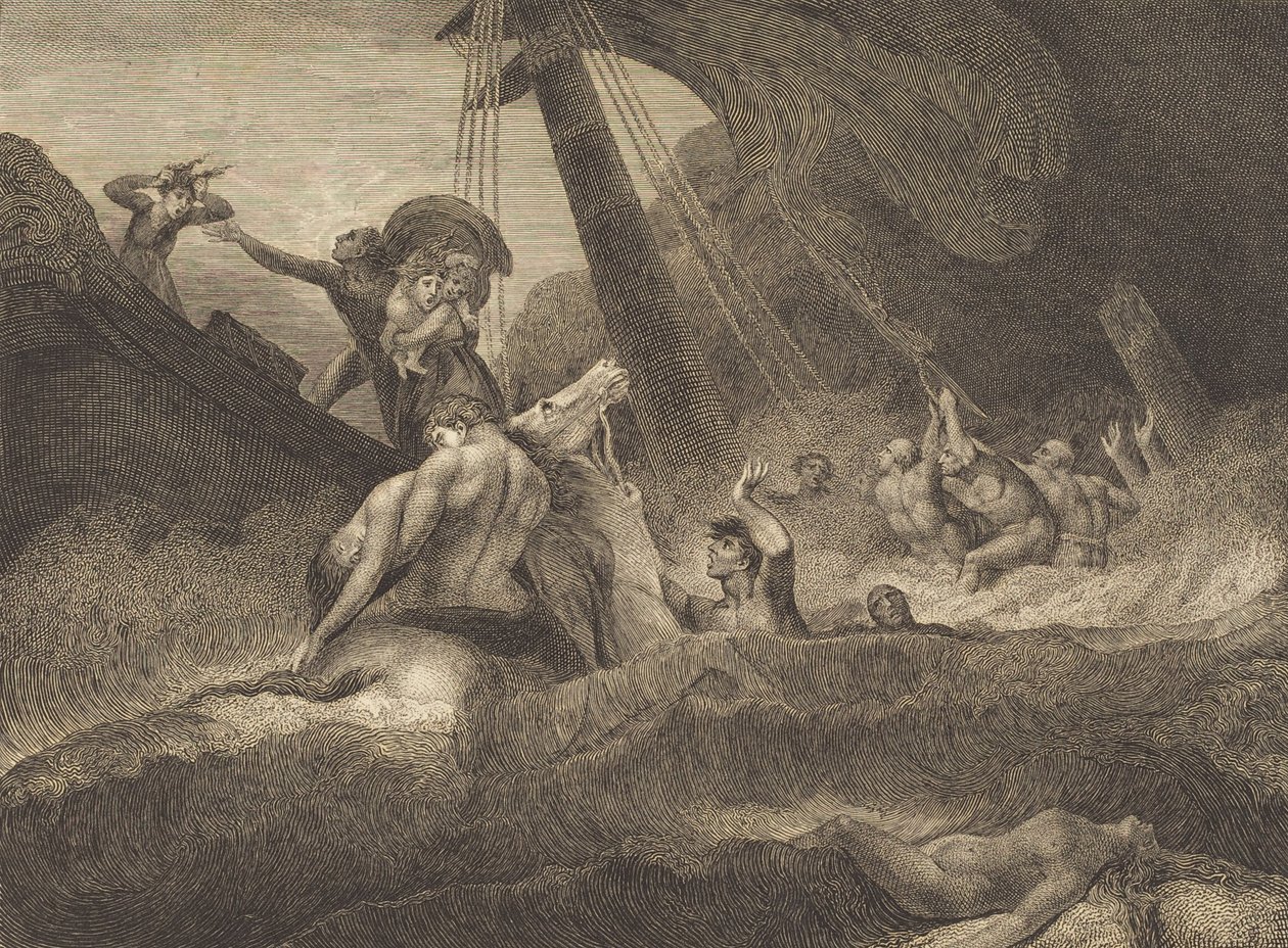 Esboço de um Naufrágio, 1809. de William Blake