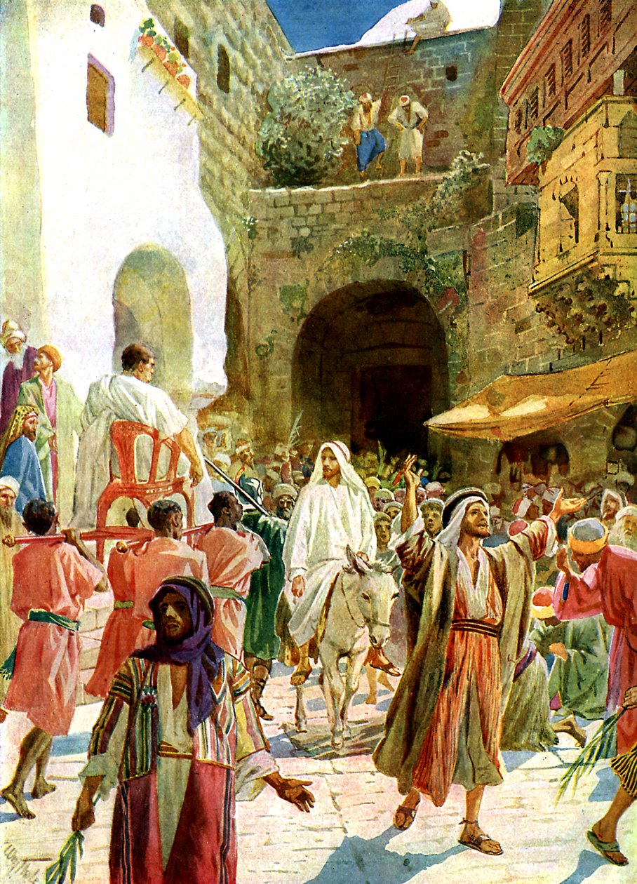 Jesus entra em Jerusalém - Bíblia de William Brassey Hole