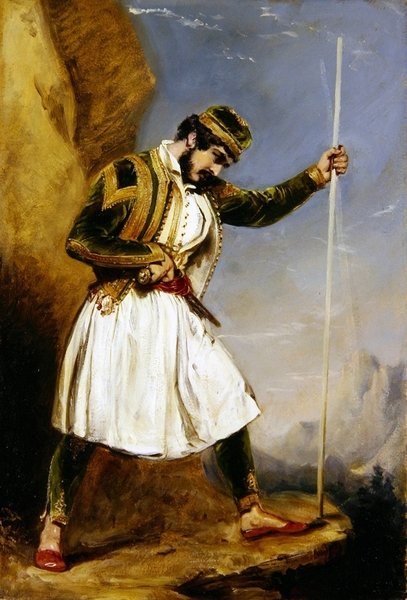 Um Evzone (óleo sobre papel) de William Derby