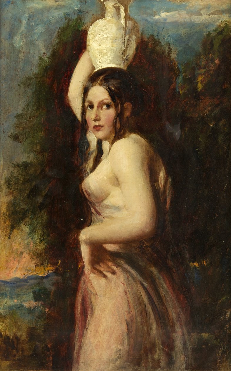 O Porta-Água (óleo sobre moinho) de William Etty