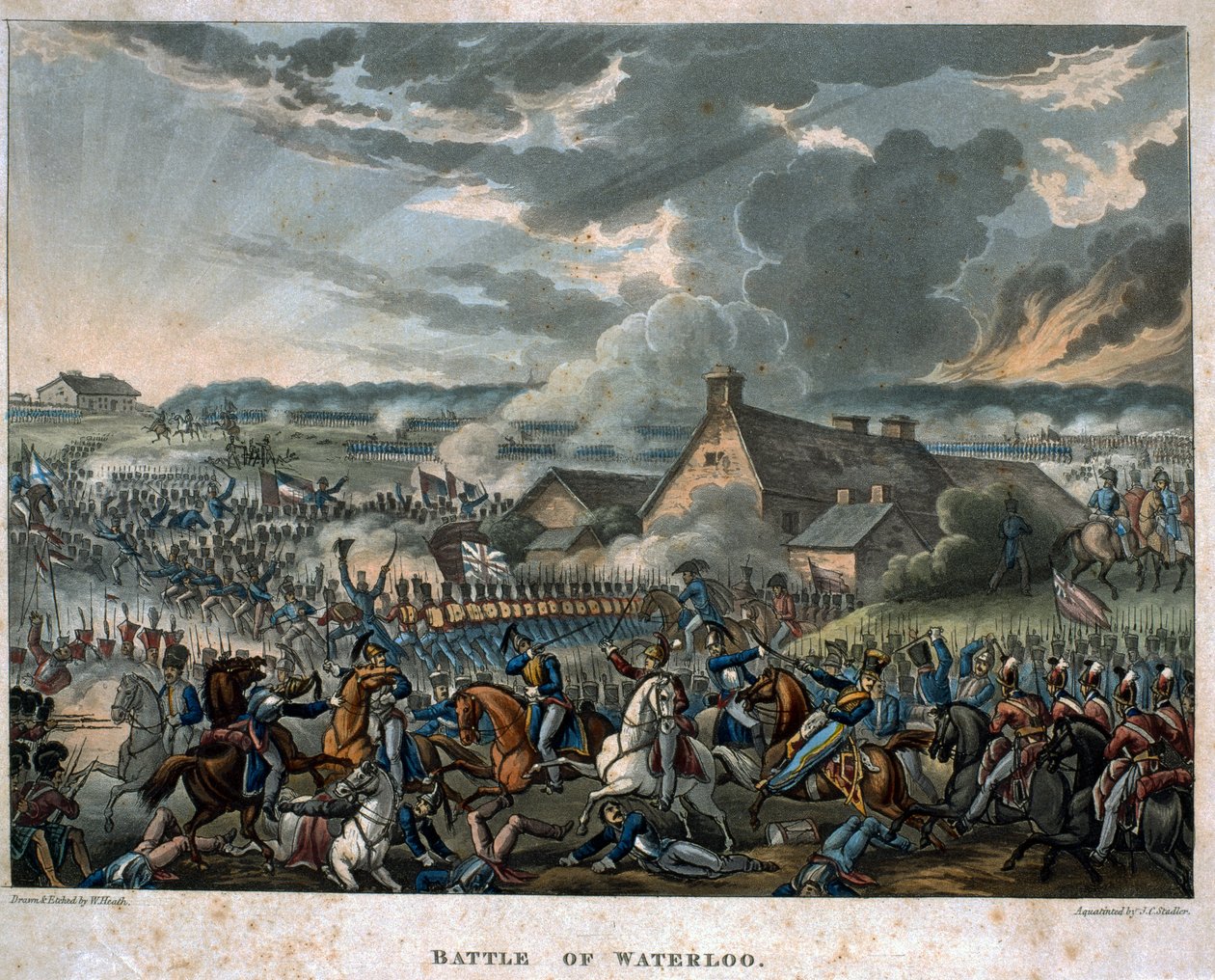 Batalha de Waterloo de William Heath