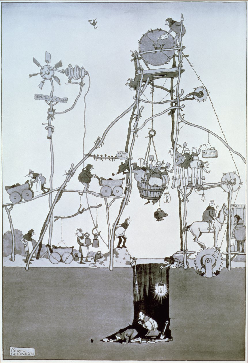 Pit Head, c.1930 de William Heath Robinson