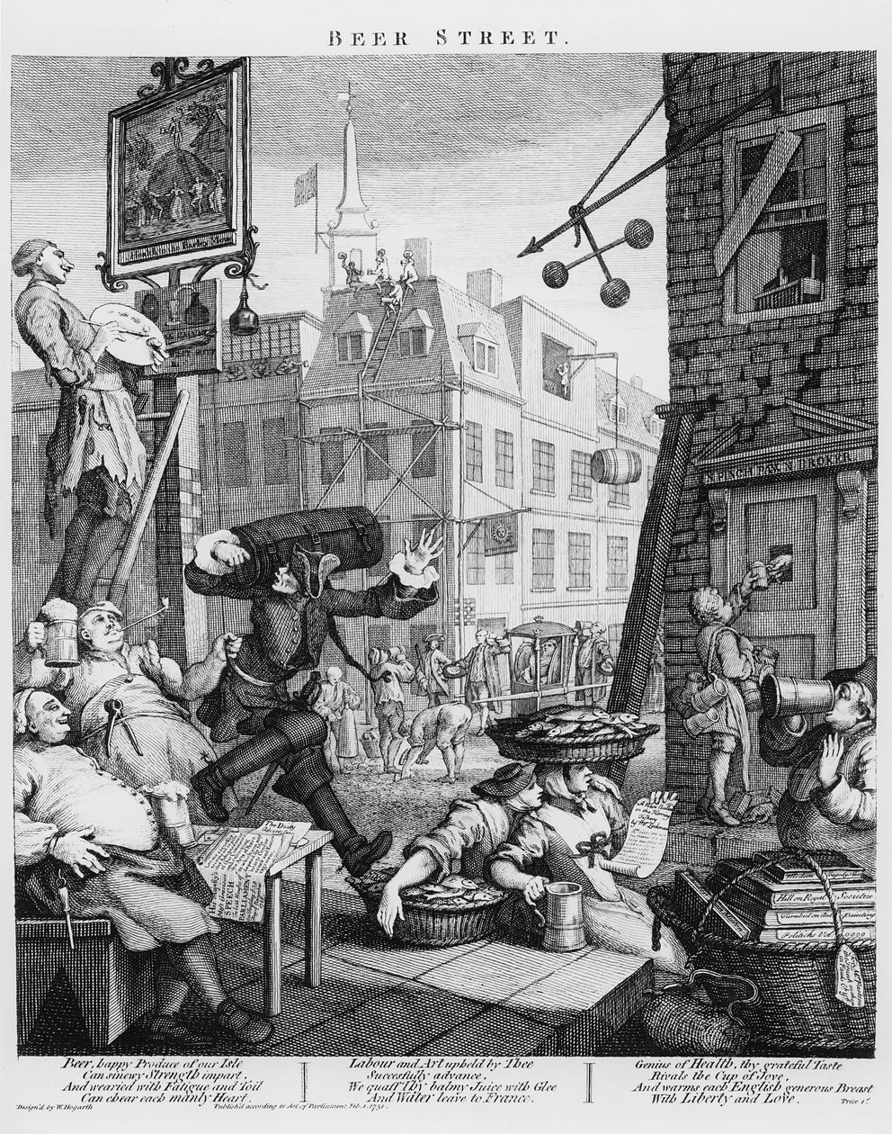 Rua da Cerveja, 1751 de William Hogarth