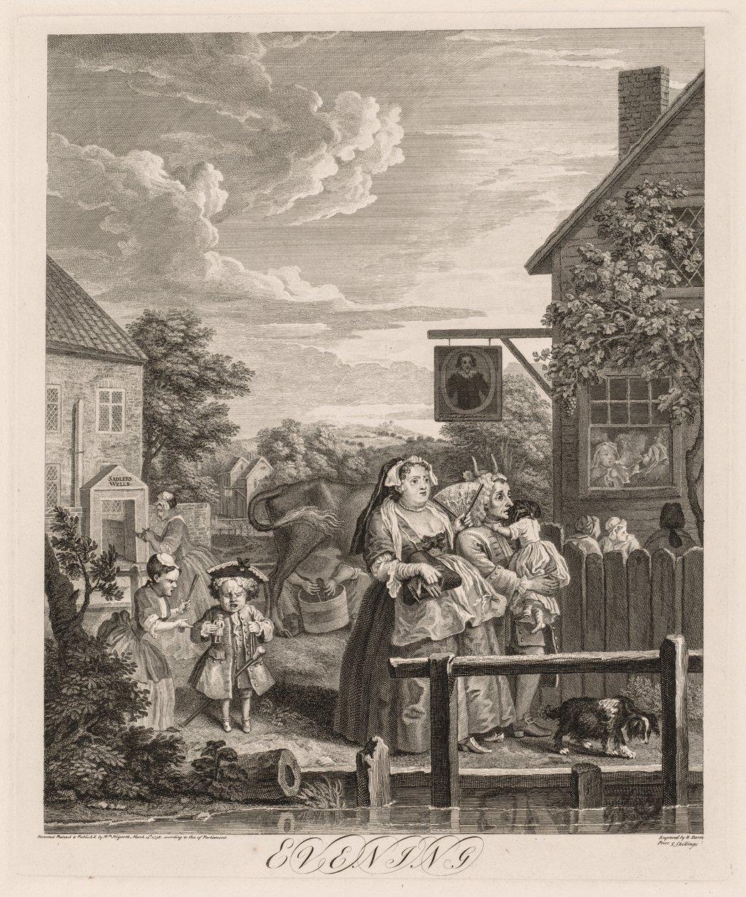 As Quatro Horas do Dia: Noite de William Hogarth