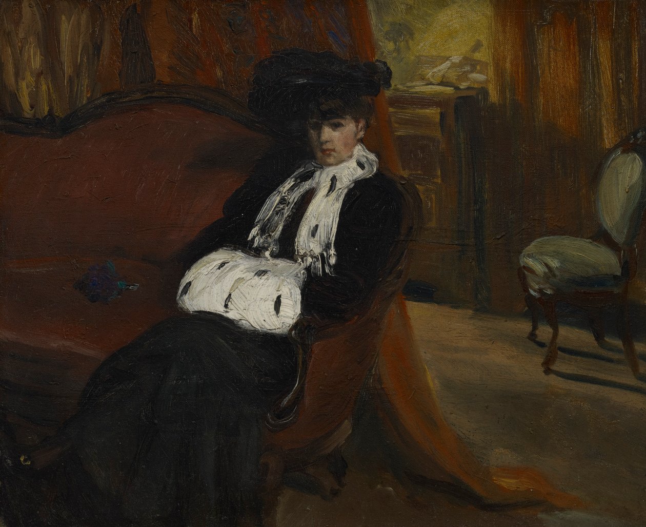 O Muff de Arminho de William James Glackens