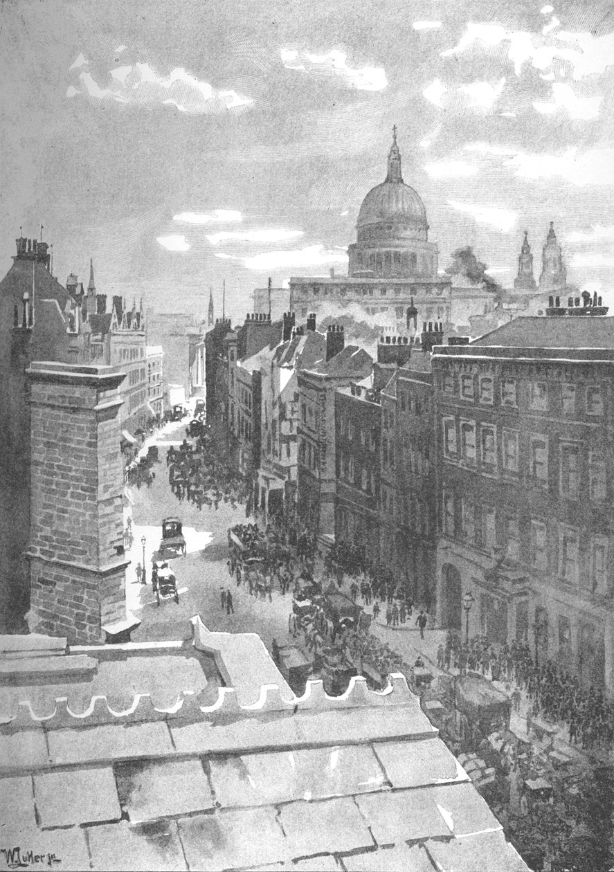 Rua Aldersgate, 1891 de William Luker