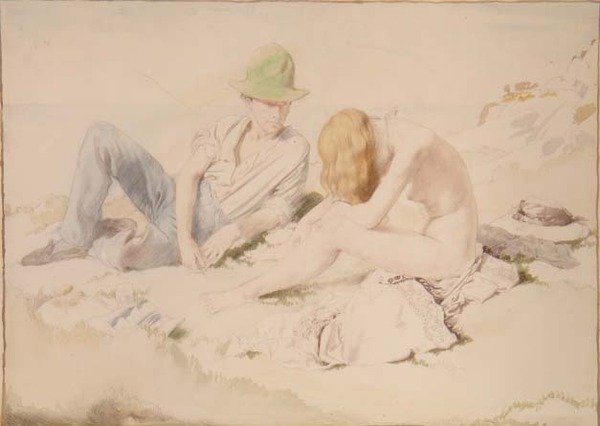 O Desenhista e o Seu Modelo de William Orpen