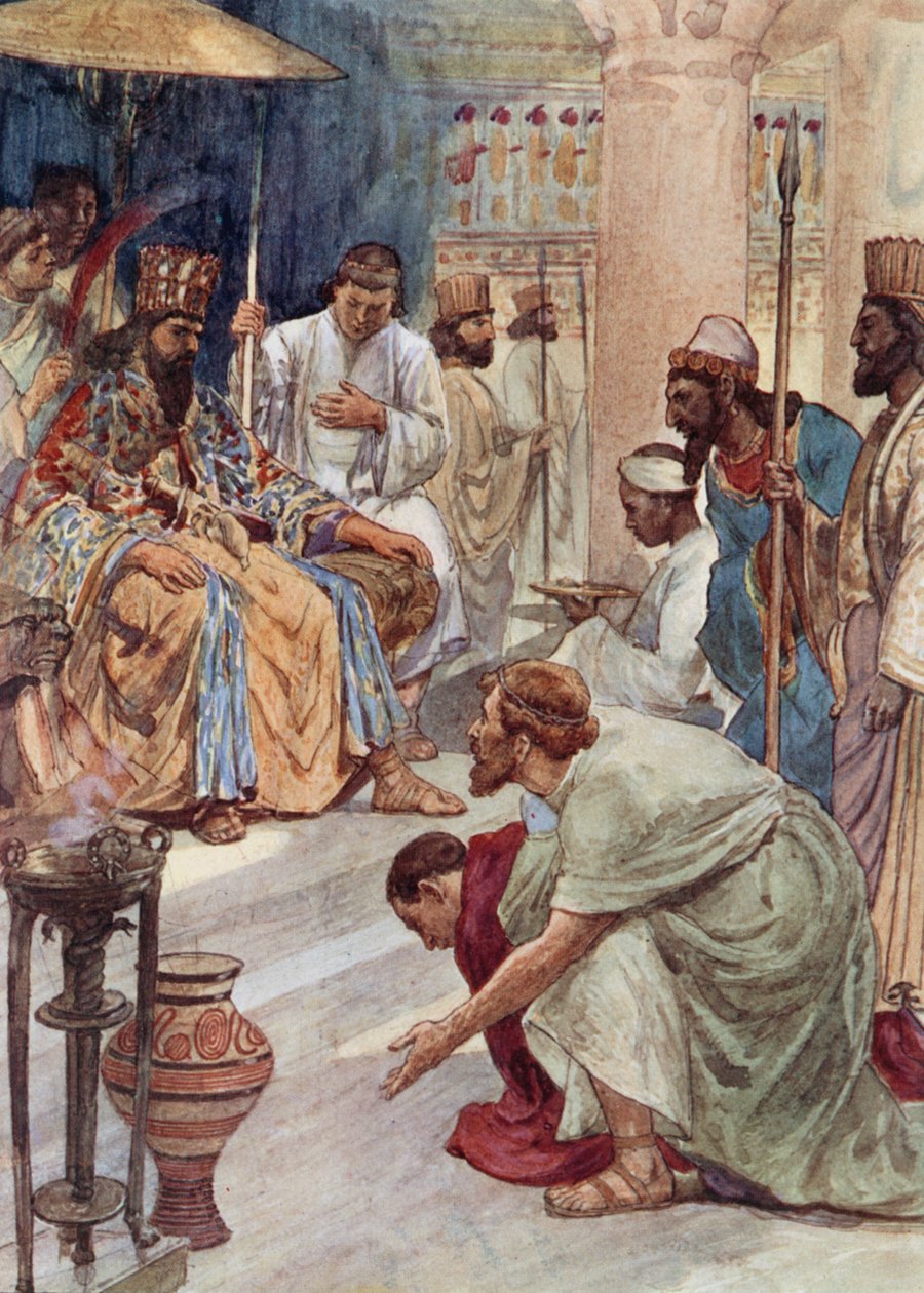 Themistocles at the Persian Court (cor litho) de William Rainey