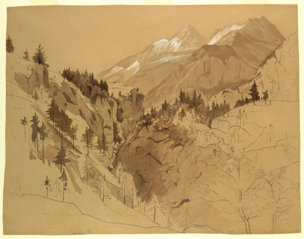 Estudo da paisagem, Meiringen, Suíça de William Stanley Haseltine