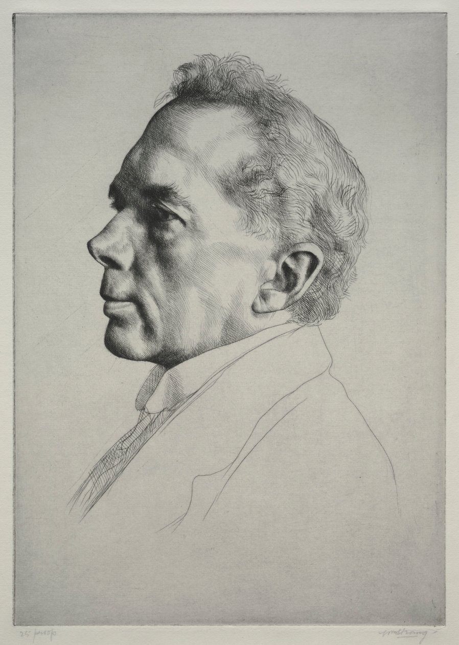 Campbell Dodgson, Perfil à Esquerda, 1919. de William Strang