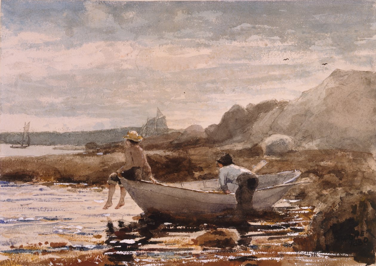 Meninos em um Dory, 1880 de Winslow Homer