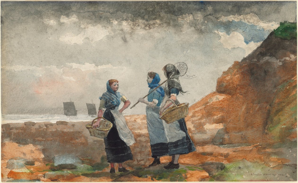 Três garotas da fisher de Winslow Homer