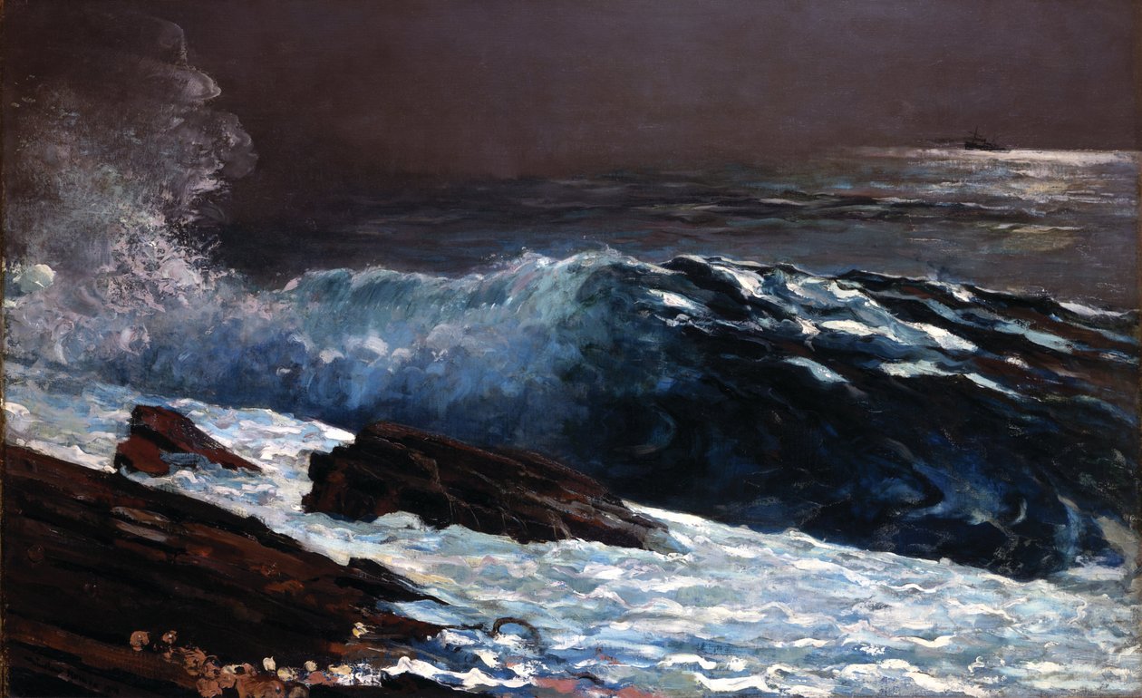 A luz do sol na costa de Winslow Homer