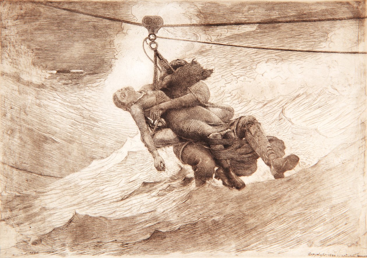 A Linha da Vida, 1884 de Winslow Homer
