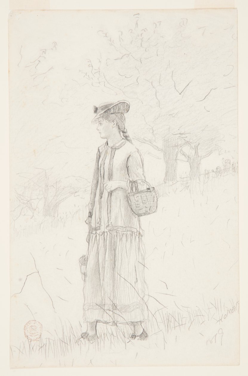 Jovem carregando uma cesta de Winslow Homer