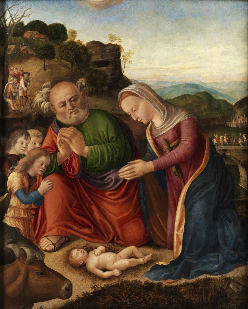 Adoração da criança de Giovanni Bellini