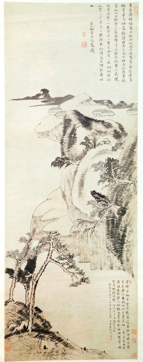 Paisagem por Bada Shanren (Zhu Da) (1625-1705) de Bada Shanren