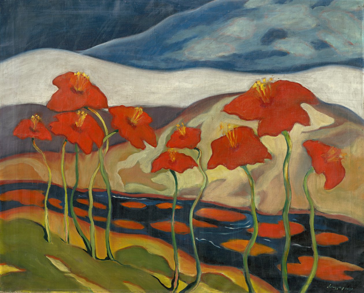 Paisagem com flores de Zolo Palugyay
