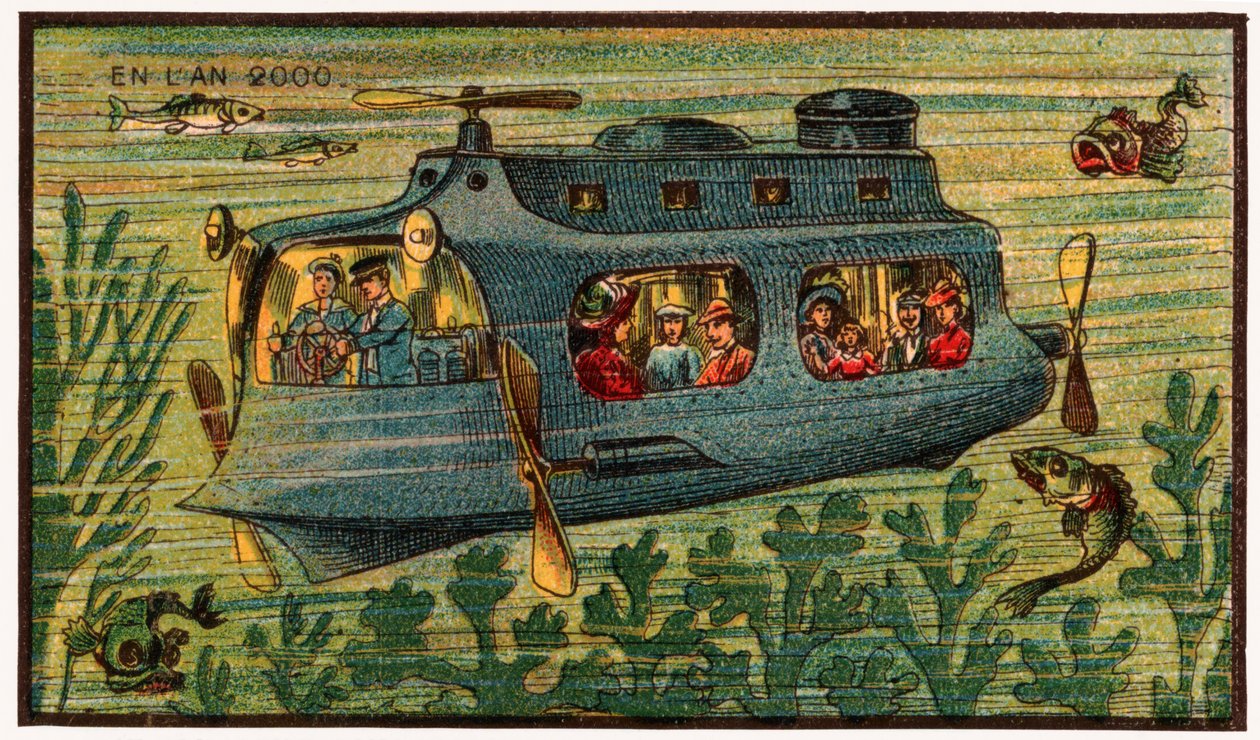 Um autocarro submarino, c.1910 de . .