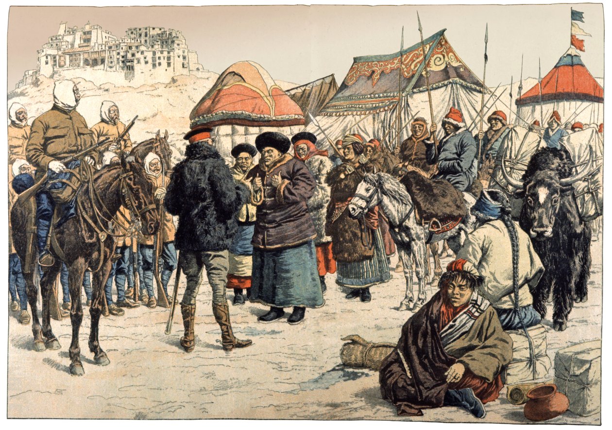 Conquete do Tibete. 1902 (gravura) de . .
