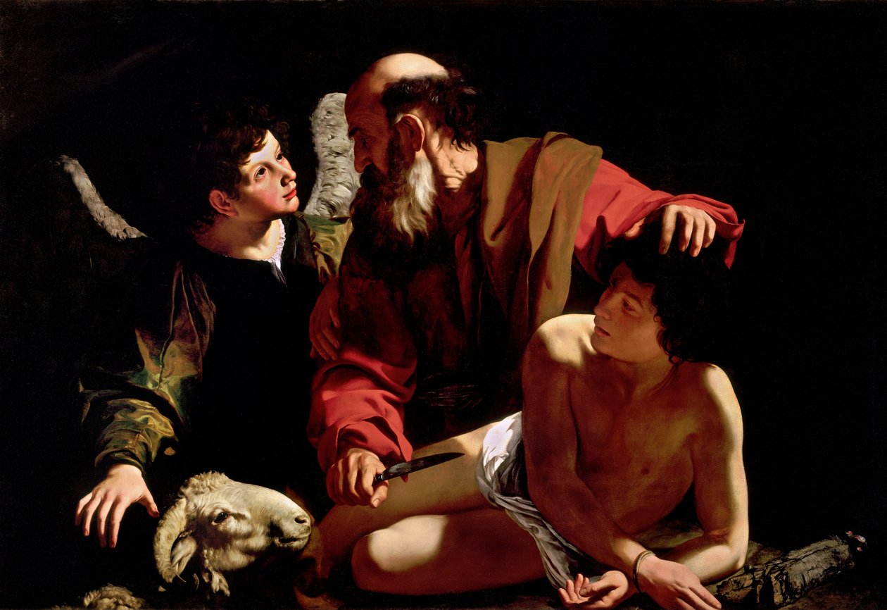 Sacrifício de Isaac de Michelangelo Merisi da  Caravaggio