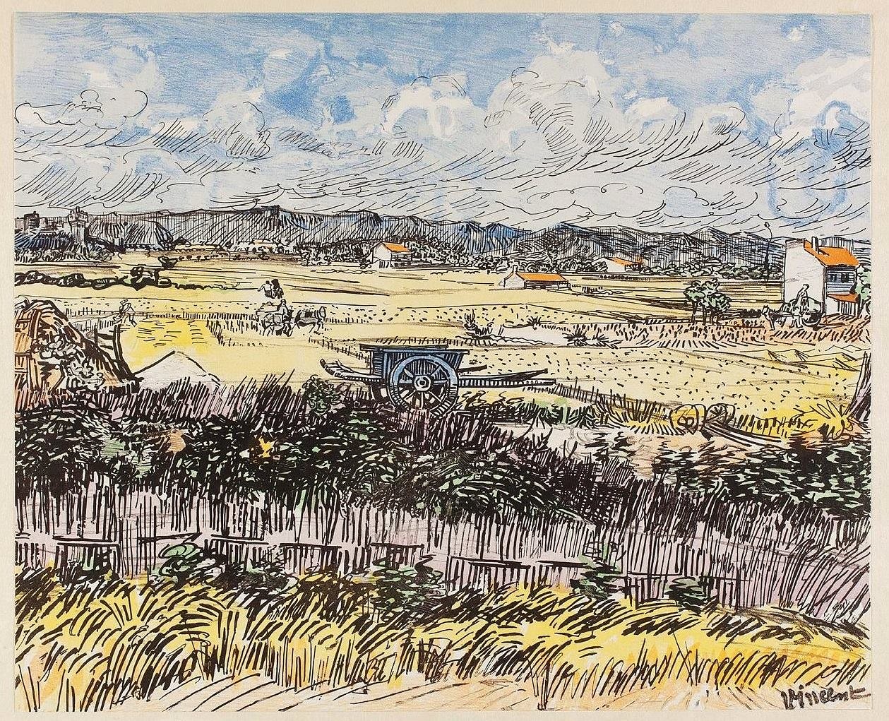 Colheita em Provence. de Vincent van Gogh