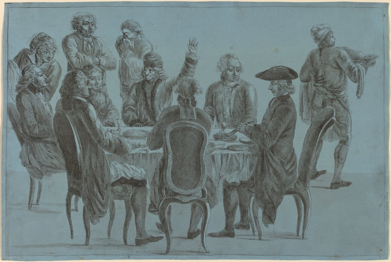 A refeição dos filósofos de after Jean Huber