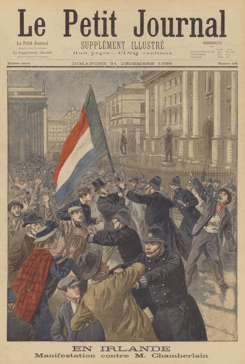 Manifestação na Irlanda contra Joseph Chamberlain de after Oswaldo Tofani