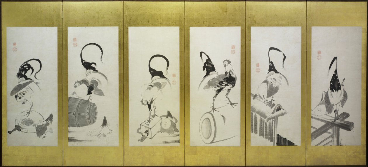 Galos e galinhas de attributed to Itō Jakuchū
