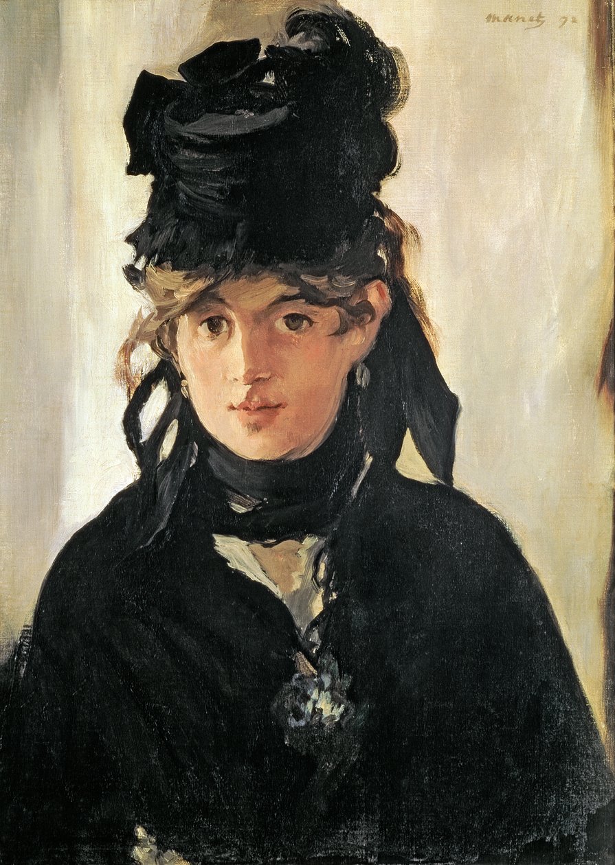 Berthe Morisot com um buquê de violetas, 1872 de Édouard Manet