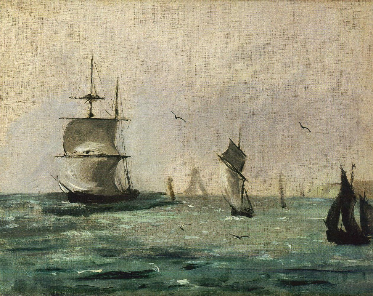 Veleiros e gaivotas de Édouard Manet