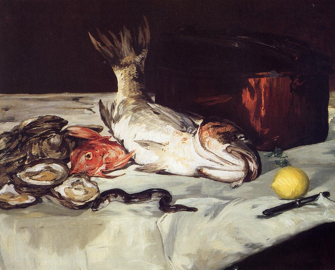 Ainda vida com peixe de Édouard Manet