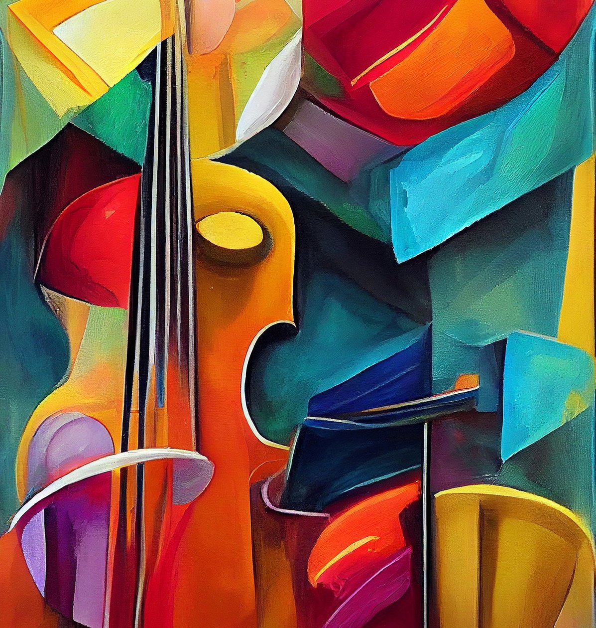 Pintura sinfónica de violino, arte digital para impressão de F. Abderrahim