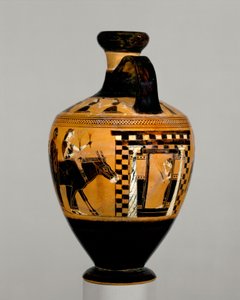 Terracotta lekythos, c.550-530 aC (terracota)