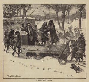 América gráfica, um arado de neve de Boston