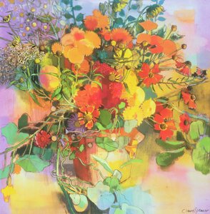 Flores de outono (pastel e wc no papel)