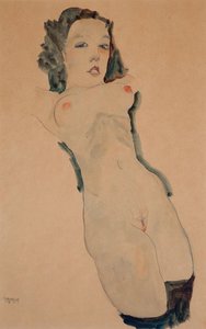 Nude reclinado com meias pretas