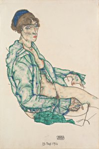 Sentado seminu com faixa azul, 1914