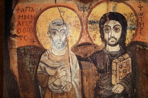 Jesus e Menas em um ícone do século VI
