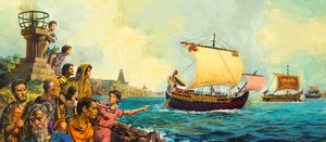 Soldados romanos deixam a Grã-Bretanha a bordo do navio