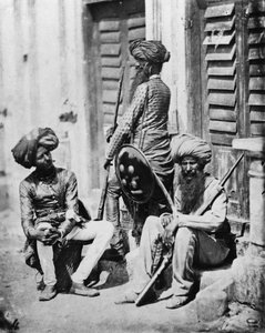 Oficiais sikhs durante a rebelião indiana, 1858