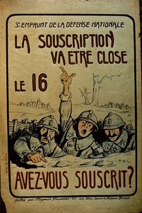 Cartaz francês das ligações de guerra de WWI, 1914-18