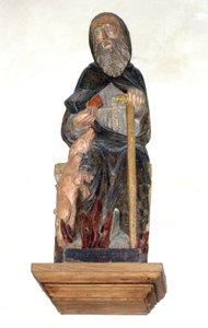 Santo António Abade (madeira pintada)